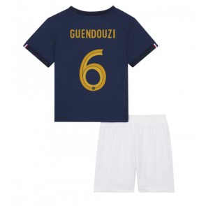 Frankrike Matteo Guendouzi #6 babykläder Hemmatröja barn VM 2022 Korta ärmar (+ Korta byxor)